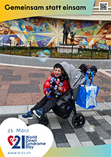 Posteraktion zum Welt Down-Syndrom Tag